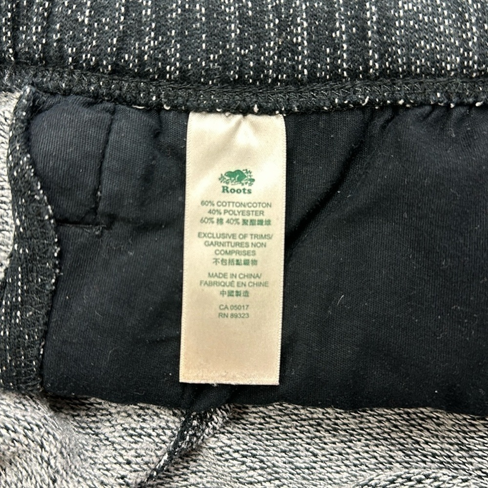 Roots genderless jogger sweatpant Medium black peppered casual sweats - Picture 8 of 12